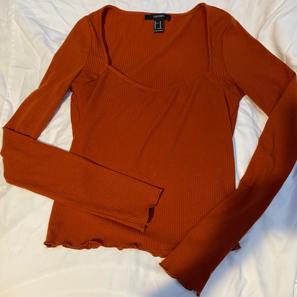 Orange long sleeve, forever 21, Willing to negotiate price!(: